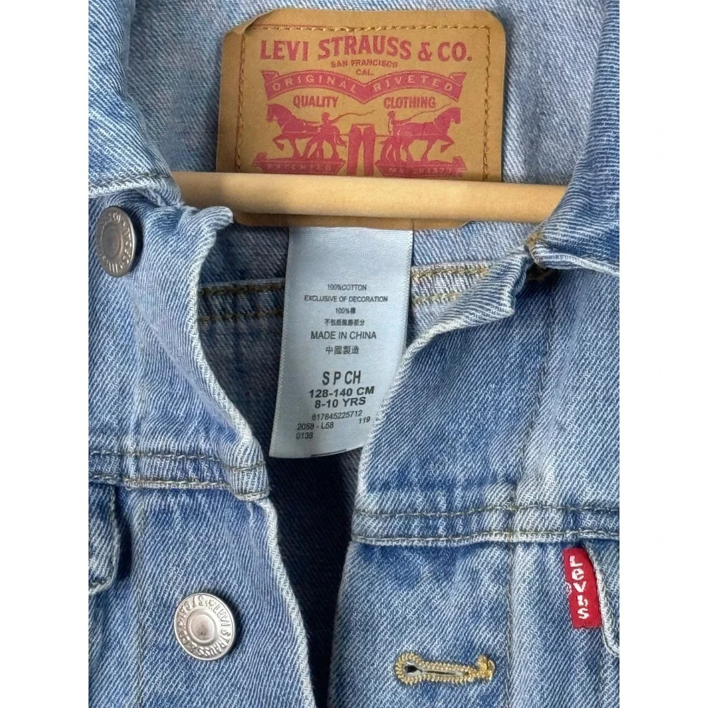 Levi's Kids Trucker Denim Jacket Size‎ S (8-10) Light Wash Button Up